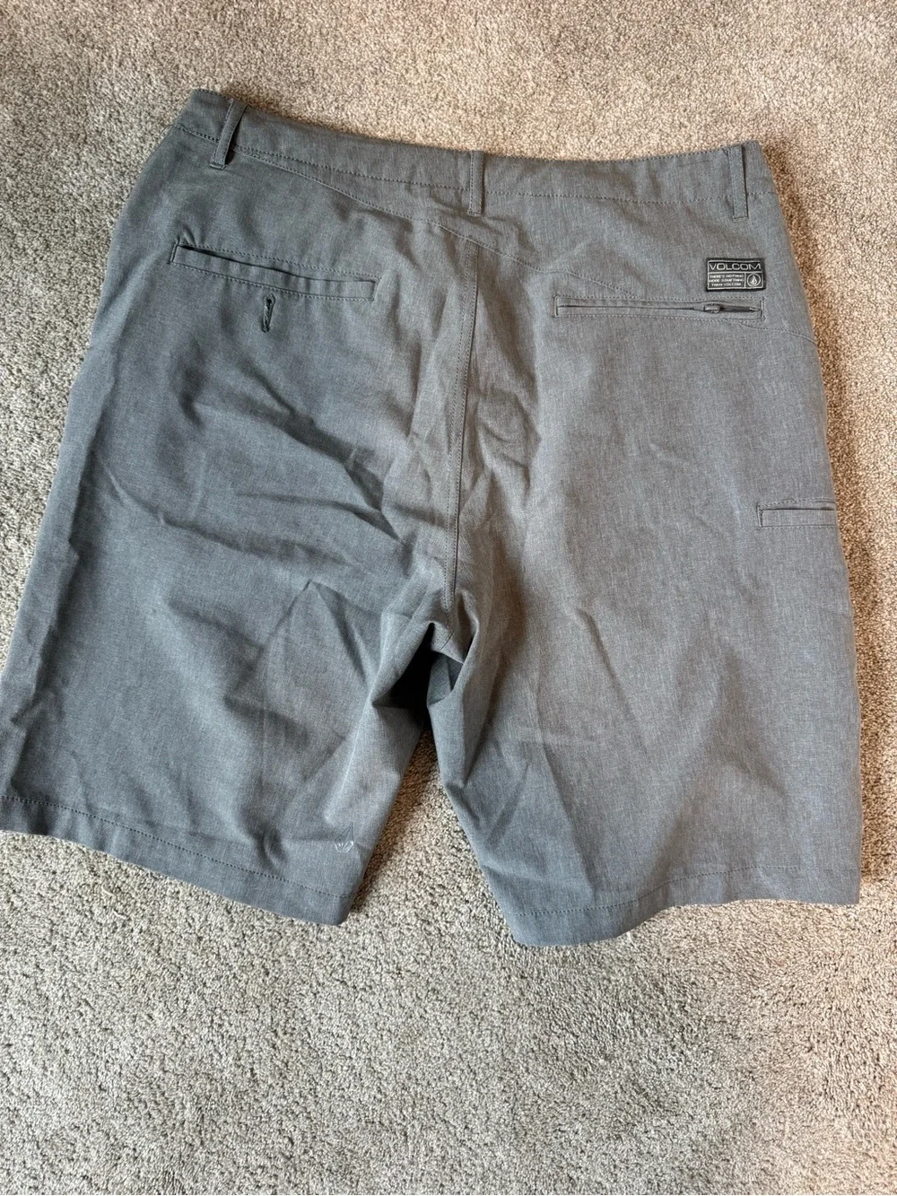Volcom Men's Grey Flat Front Casual Shorts